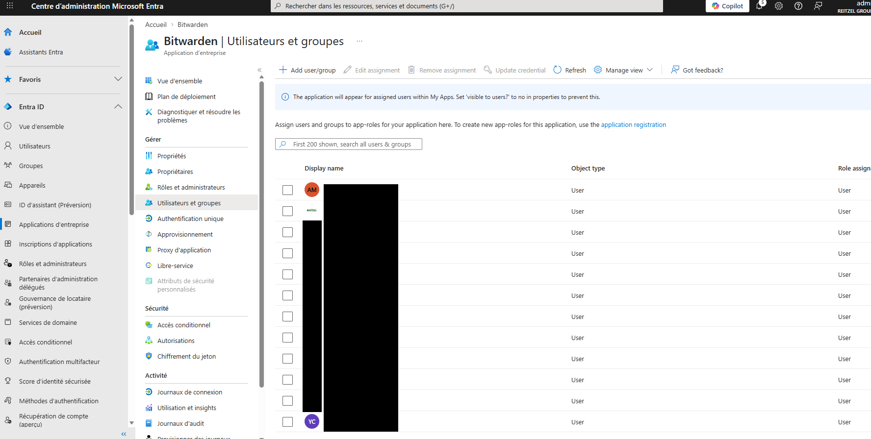 Activation et mise en place du SSO MS Entra (2)