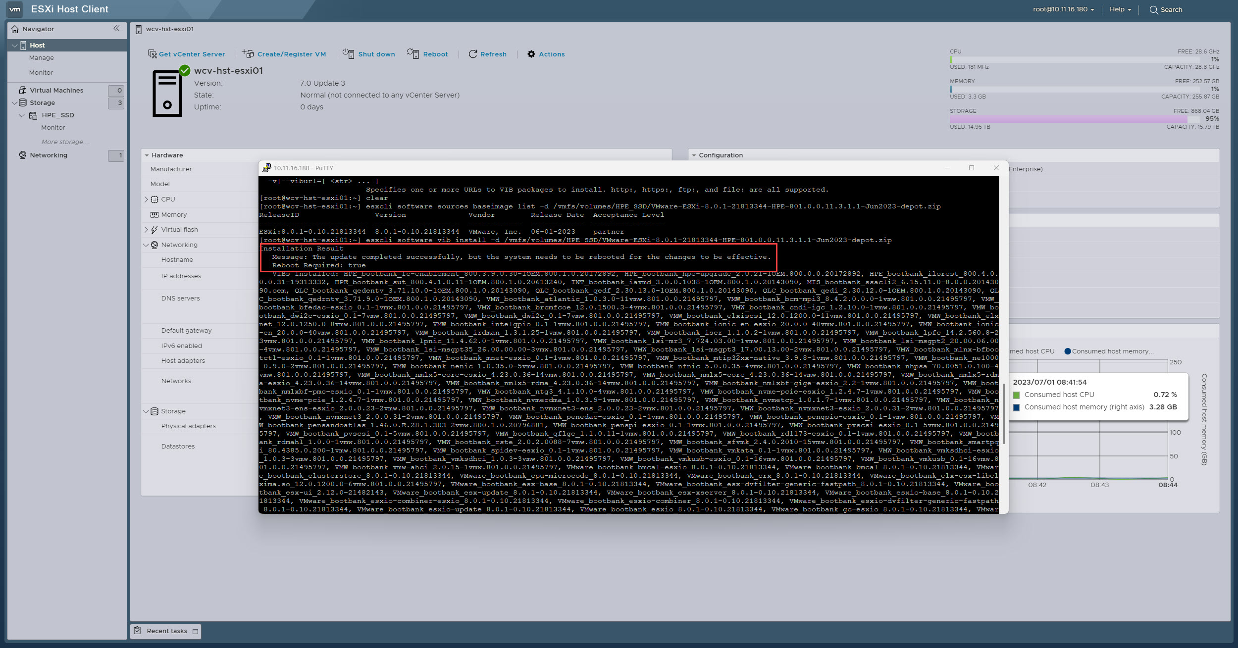 Upgrade de l'ESX en CLI