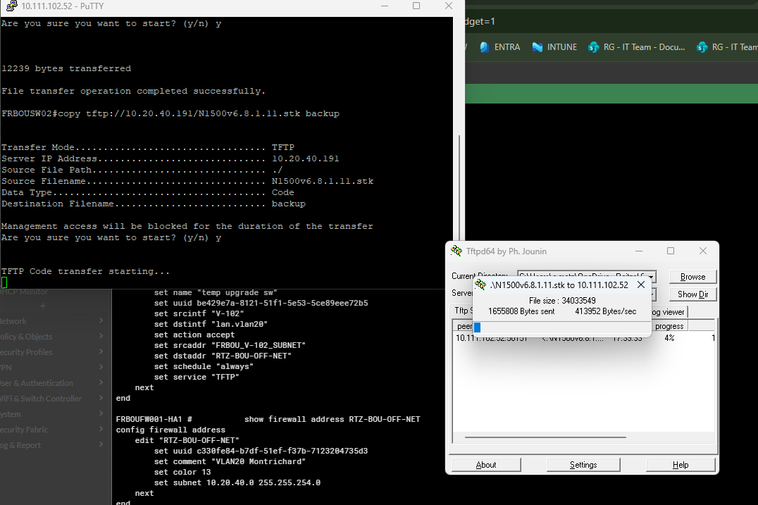 Upgrade firmware switchs TFTP